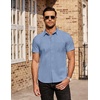 image:imageCOOFANDY Mens Short Sleeve Button Down Shirts Wrinkle Free Dress Shirts Casual Polka Dot Print Shirt with PocketLight Bluewindmill