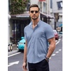 image:imageCOOFANDY Mens Short Sleeve Button Down Shirts Wrinkle Free Dress Shirts Casual Polka Dot Print Shirt with PocketLight Bluewindmill