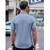image:imageCOOFANDY Mens Short Sleeve Button Down Shirts Wrinkle Free Dress Shirts Casual Polka Dot Print Shirt with PocketLight Bluewindmill