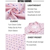 image:imageCOOFANDY Mens Short Sleeve Button Down Shirts Wrinkle Free Dress Shirts Casual Polka Dot Print Shirt with PocketPink