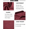 image:imageCOOFANDY Mens Short Sleeve Button Down Shirts Wrinkle Free Dress Shirts Casual Polka Dot Print Shirt with PocketWine Red