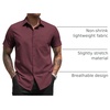 image:imageCOOFANDY Mens Short Sleeve Casual Button Down Shirt Business Untucked Dress Shirts with Pocket01  Deep Red