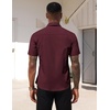 image:imageCOOFANDY Mens Short Sleeve Casual Button Down Shirt Business Untucked Dress Shirts with Pocket01  Deep Red