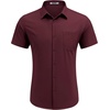 image:imageCOOFANDY Mens Short Sleeve Casual Button Down Shirt Business Untucked Dress Shirts with Pocket01  Deep Red