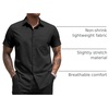 image:imageCOOFANDY Mens Short Sleeve Casual Button Down Shirt Business Untucked Dress Shirts with PocketBlack