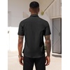image:imageCOOFANDY Mens Short Sleeve Casual Button Down Shirt Business Untucked Dress Shirts with PocketBlack