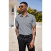 image:imageCOOFANDY Mens Short Sleeve Casual Button Down Shirt Business Untucked Dress Shirts with PocketBlack Grey Wihtesquare