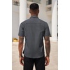 image:imageCOOFANDY Mens Short Sleeve Casual Button Down Shirt Business Untucked Dress Shirts with PocketBlack Greysquare