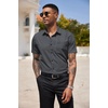 image:imageCOOFANDY Mens Short Sleeve Casual Button Down Shirt Business Untucked Dress Shirts with PocketBlack Greysquare
