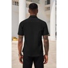 image:imageCOOFANDY Mens Short Sleeve Casual Button Down Shirt Business Untucked Dress Shirts with PocketBlackpolka Dots