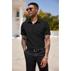 image:imageCOOFANDY Mens Short Sleeve Casual Button Down Shirt Business Untucked Dress Shirts with PocketBlackpolka Dots