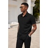 image:imageCOOFANDY Mens Short Sleeve Casual Button Down Shirt Business Untucked Dress Shirts with PocketBlackpolka Dots