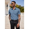 image:imageCOOFANDY Mens Short Sleeve Casual Button Down Shirt Business Untucked Dress Shirts with PocketBlue