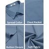 image:imageCOOFANDY Mens Short Sleeve Casual Button Down Shirt Business Untucked Dress Shirts with PocketBlue