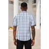 image:imageCOOFANDY Mens Short Sleeve Casual Button Down Shirt Business Untucked Dress Shirts with PocketBlue Whiteplaid