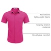 image:imageCOOFANDY Mens Short Sleeve Casual Button Down Shirt Business Untucked Dress Shirts with PocketBright Pink