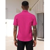 image:imageCOOFANDY Mens Short Sleeve Casual Button Down Shirt Business Untucked Dress Shirts with PocketBright Pink