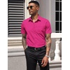 image:imageCOOFANDY Mens Short Sleeve Casual Button Down Shirt Business Untucked Dress Shirts with PocketBright Pink