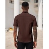 image:imageCOOFANDY Mens Short Sleeve Casual Button Down Shirt Business Untucked Dress Shirts with PocketBrown