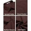 image:imageCOOFANDY Mens Short Sleeve Casual Button Down Shirt Business Untucked Dress Shirts with PocketBrown
