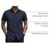 image:imageCOOFANDY Mens Short Sleeve Casual Button Down Shirt Business Untucked Dress Shirts with PocketDark Navy