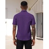 image:imageCOOFANDY Mens Short Sleeve Casual Button Down Shirt Business Untucked Dress Shirts with PocketDark Purple