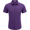 image:imageCOOFANDY Mens Short Sleeve Casual Button Down Shirt Business Untucked Dress Shirts with PocketDark Purple