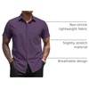 image:imageCOOFANDY Mens Short Sleeve Casual Button Down Shirt Business Untucked Dress Shirts with PocketDark Purple