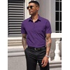 image:imageCOOFANDY Mens Short Sleeve Casual Button Down Shirt Business Untucked Dress Shirts with PocketDark Purple