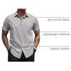 image:imageCOOFANDY Mens Short Sleeve Casual Button Down Shirt Business Untucked Dress Shirts with PocketGrey
