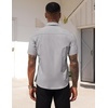 image:imageCOOFANDY Mens Short Sleeve Casual Button Down Shirt Business Untucked Dress Shirts with PocketGrey