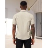 image:imageCOOFANDY Mens Short Sleeve Casual Button Down Shirt Business Untucked Dress Shirts with PocketKhaki