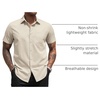 image:imageCOOFANDY Mens Short Sleeve Casual Button Down Shirt Business Untucked Dress Shirts with PocketKhaki