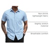 image:imageCOOFANDY Mens Short Sleeve Casual Button Down Shirt Business Untucked Dress Shirts with PocketLight Blue