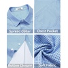 image:imageCOOFANDY Mens Short Sleeve Casual Button Down Shirt Business Untucked Dress Shirts with PocketLight Bluesquare