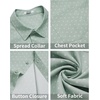 image:imageCOOFANDY Mens Short Sleeve Casual Button Down Shirt Business Untucked Dress Shirts with PocketLight Greenflower