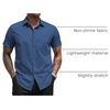 image:imageCOOFANDY Mens Short Sleeve Casual Button Down Shirt Business Untucked Dress Shirts with PocketNavy