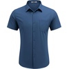 image:imageCOOFANDY Mens Short Sleeve Casual Button Down Shirt Business Untucked Dress Shirts with PocketNavy