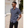 image:imageCOOFANDY Mens Short Sleeve Casual Button Down Shirt Business Untucked Dress Shirts with PocketNavy Bluesquare