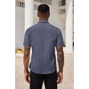 image:imageCOOFANDY Mens Short Sleeve Casual Button Down Shirt Business Untucked Dress Shirts with PocketNavy Bluesquare
