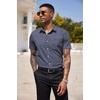 image:imageCOOFANDY Mens Short Sleeve Casual Button Down Shirt Business Untucked Dress Shirts with PocketNavy Bluesquare