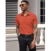 image:imageCOOFANDY Mens Short Sleeve Casual Button Down Shirt Business Untucked Dress Shirts with PocketOrange
