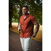 image:imageCOOFANDY Mens Short Sleeve Casual Button Down Shirt Business Untucked Dress Shirts with PocketOrange
