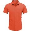image:imageCOOFANDY Mens Short Sleeve Casual Button Down Shirt Business Untucked Dress Shirts with PocketOrange