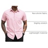 image:imageCOOFANDY Mens Short Sleeve Casual Button Down Shirt Business Untucked Dress Shirts with PocketPink