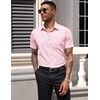 image:imageCOOFANDY Mens Short Sleeve Casual Button Down Shirt Business Untucked Dress Shirts with PocketPink