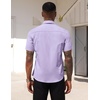 image:imageCOOFANDY Mens Short Sleeve Casual Button Down Shirt Business Untucked Dress Shirts with PocketPurple