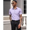 image:imageCOOFANDY Mens Short Sleeve Casual Button Down Shirt Business Untucked Dress Shirts with PocketPurple