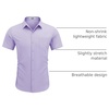 image:imageCOOFANDY Mens Short Sleeve Casual Button Down Shirt Business Untucked Dress Shirts with PocketPurple