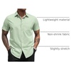 image:imageCOOFANDY Mens Short Sleeve Casual Button Down Shirt Business Untucked Dress Shirts with PocketSage Green